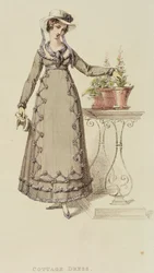Vestido de cabaña, de Ackermanns Repository of Arts, septiembre de 1820